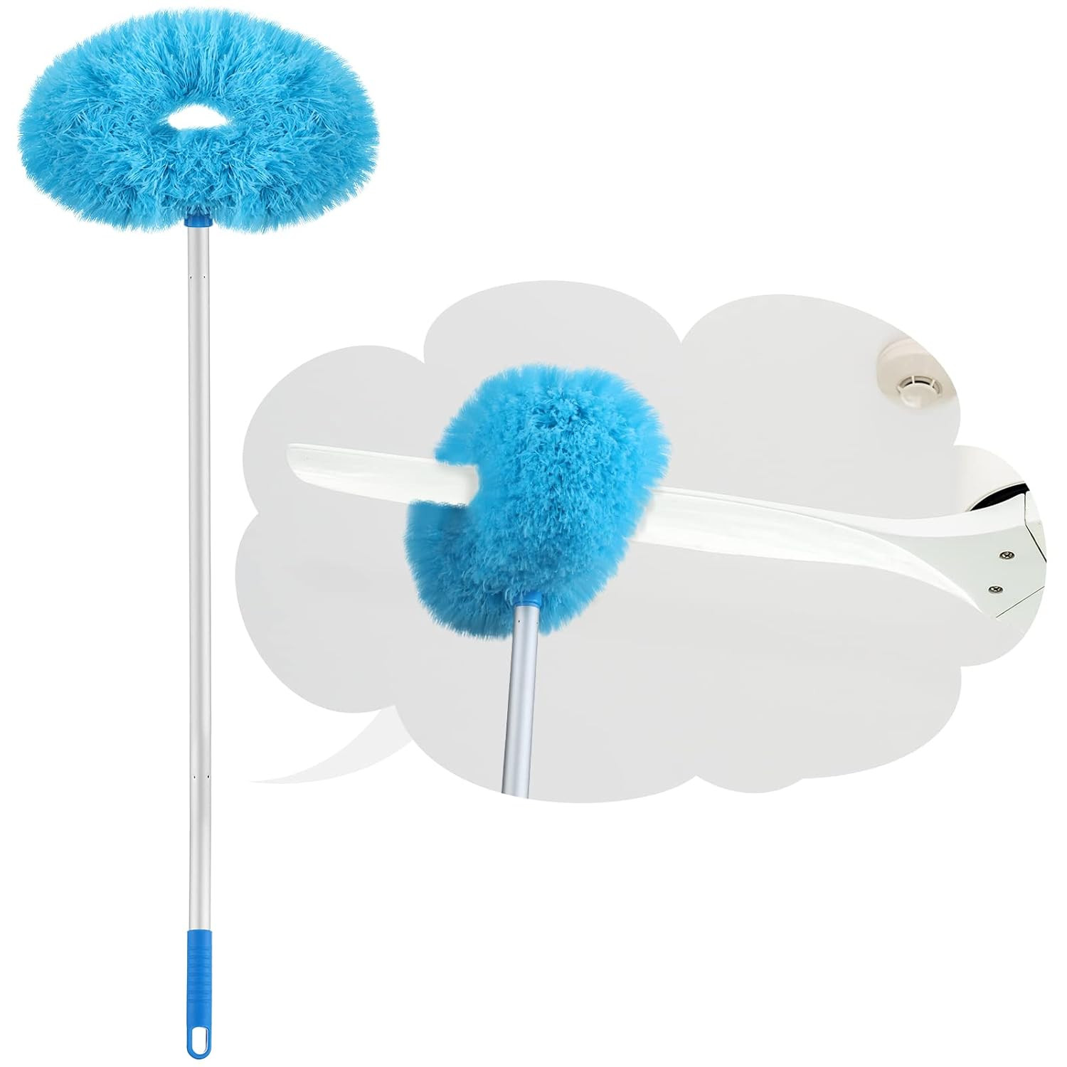 Extendable Microfiber Ceiling Fan Duster with Long Telescopic Pole – Washable & Bendable Cleaning Head - Image 9