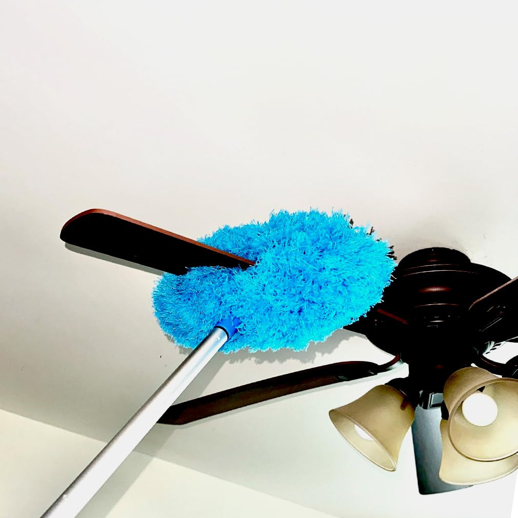 Extendable Microfiber Ceiling Fan Duster with Long Telescopic Pole – Washable & Bendable Cleaning Head - Image 2