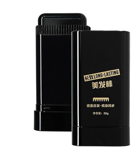 Temporary hair dye stick pen in a lipstick style tube for instant grey root coverage
