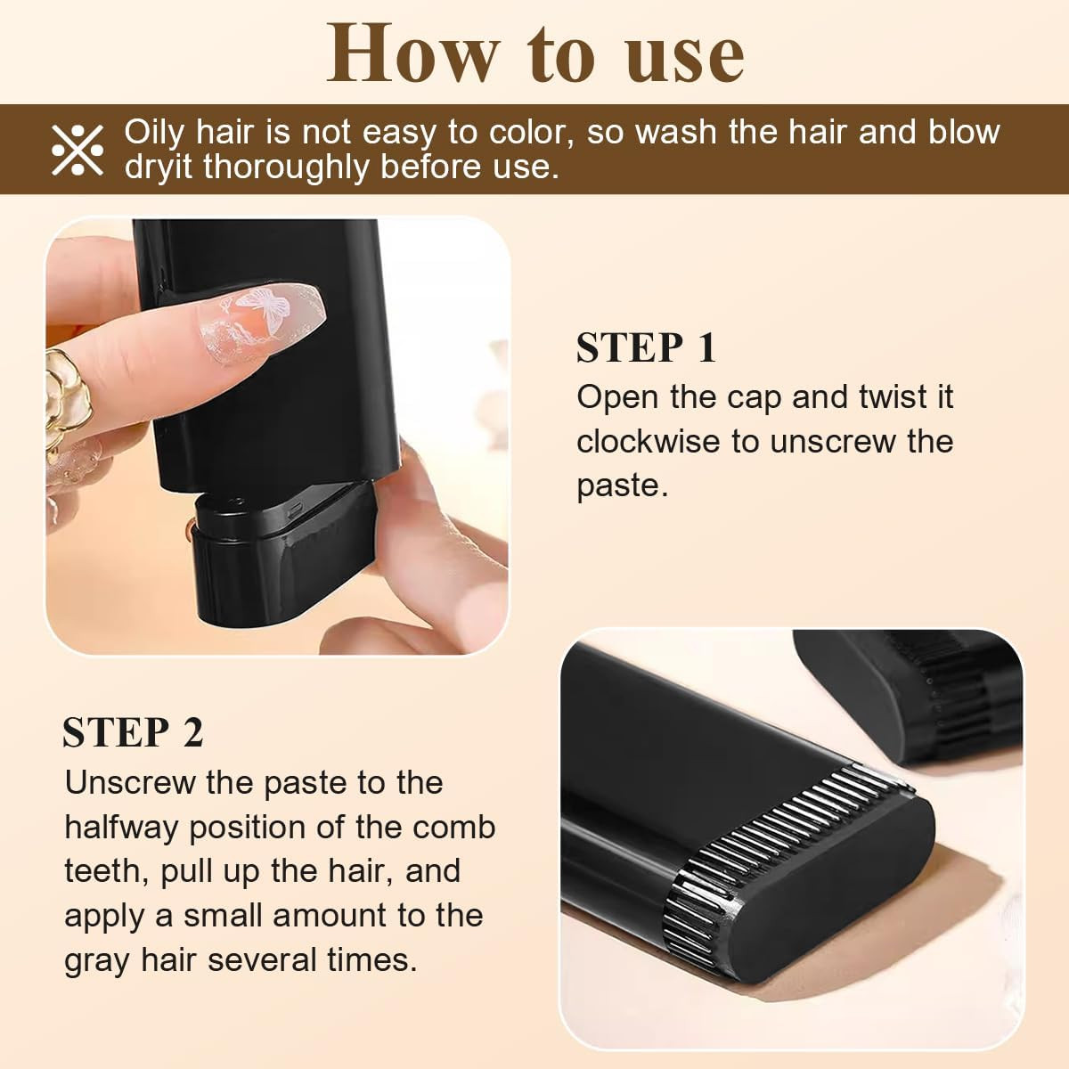 Temporary Hair Dye Stick for Grey Coverage - Image 5